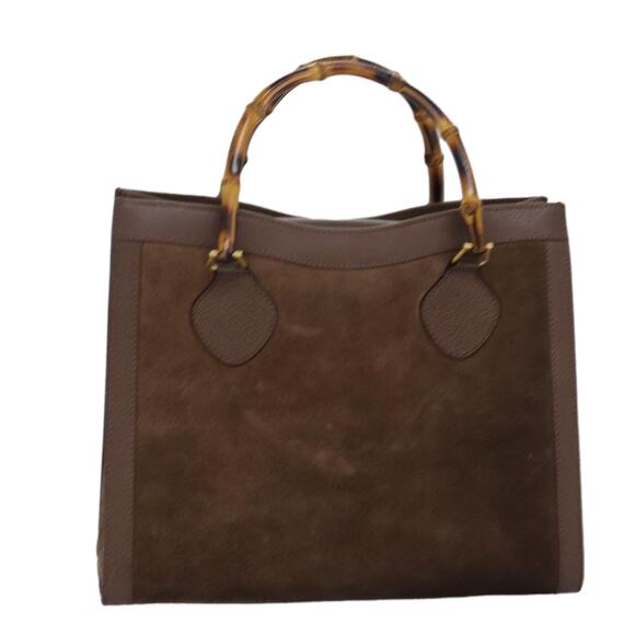 GUCCI Bamboo Tote Bag Suede Brown 002 2853 0260 0 - Picture 1 of 16